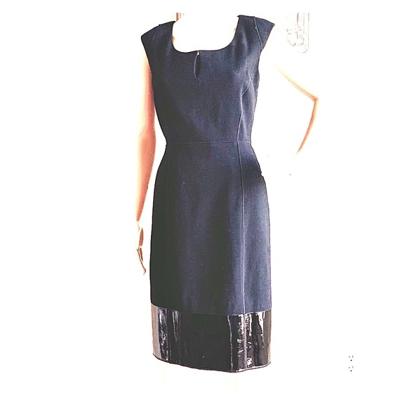 Etcetera Black Wool with Patent Leather Dress - Picture 9 of 9